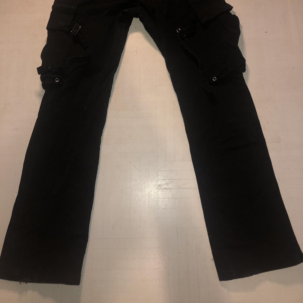 Black strap cargos flared Size S Shipping from... - Depop
