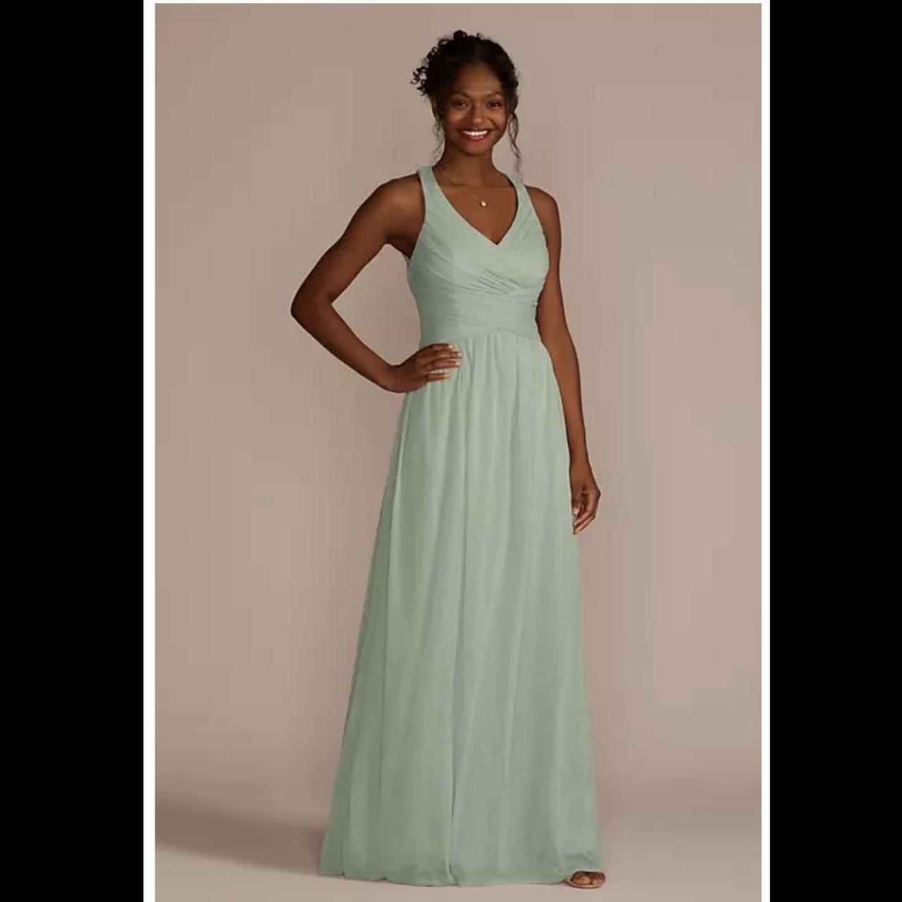 David s Bridal MESH LONG BRIDESMAID DRESS WITH. Depop