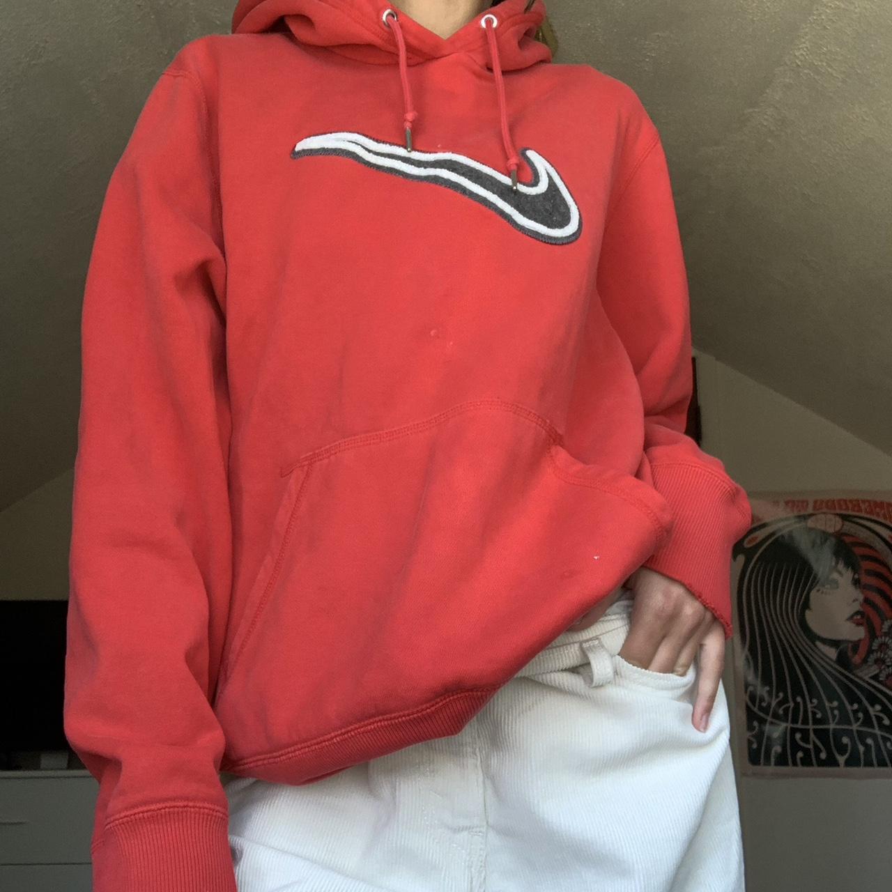 Nike Women's White and Red Hoodie