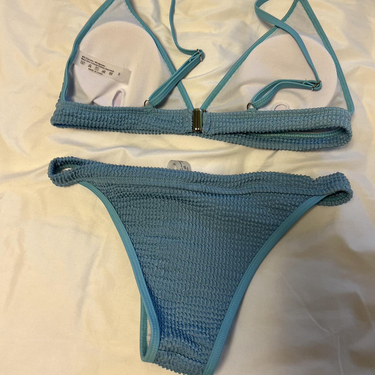 SHEIN Women's Blue Bikinis-and-tankini-sets | Depop