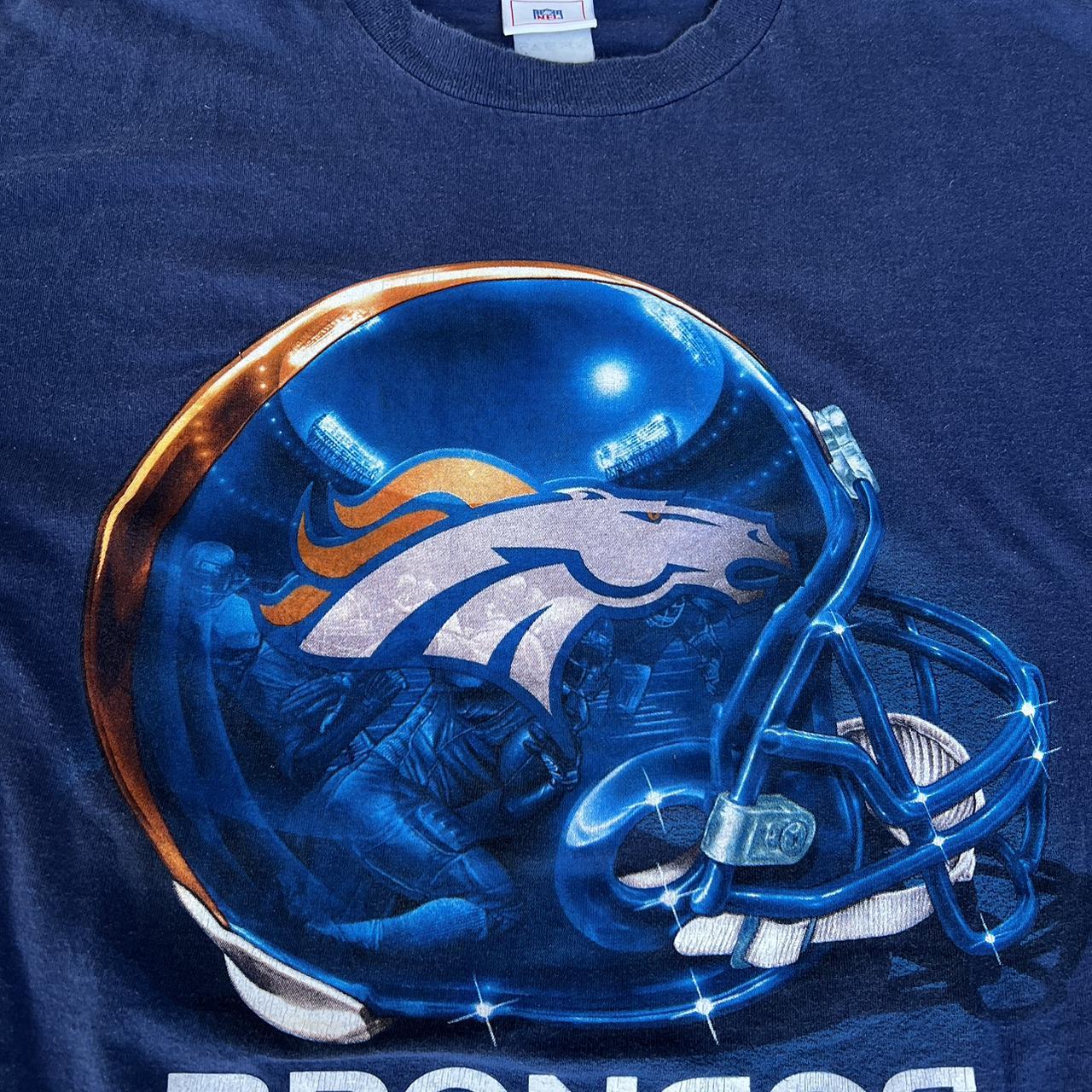 NFL Team Apparel Denver Broncos Football Blue T-shirt Size XL