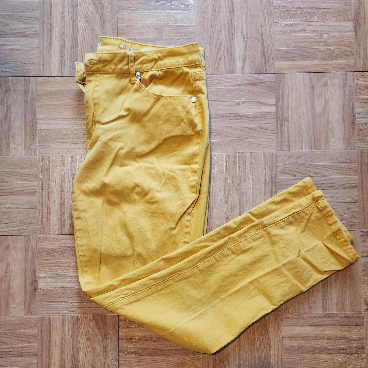 Yellow skinny hot sale trousers