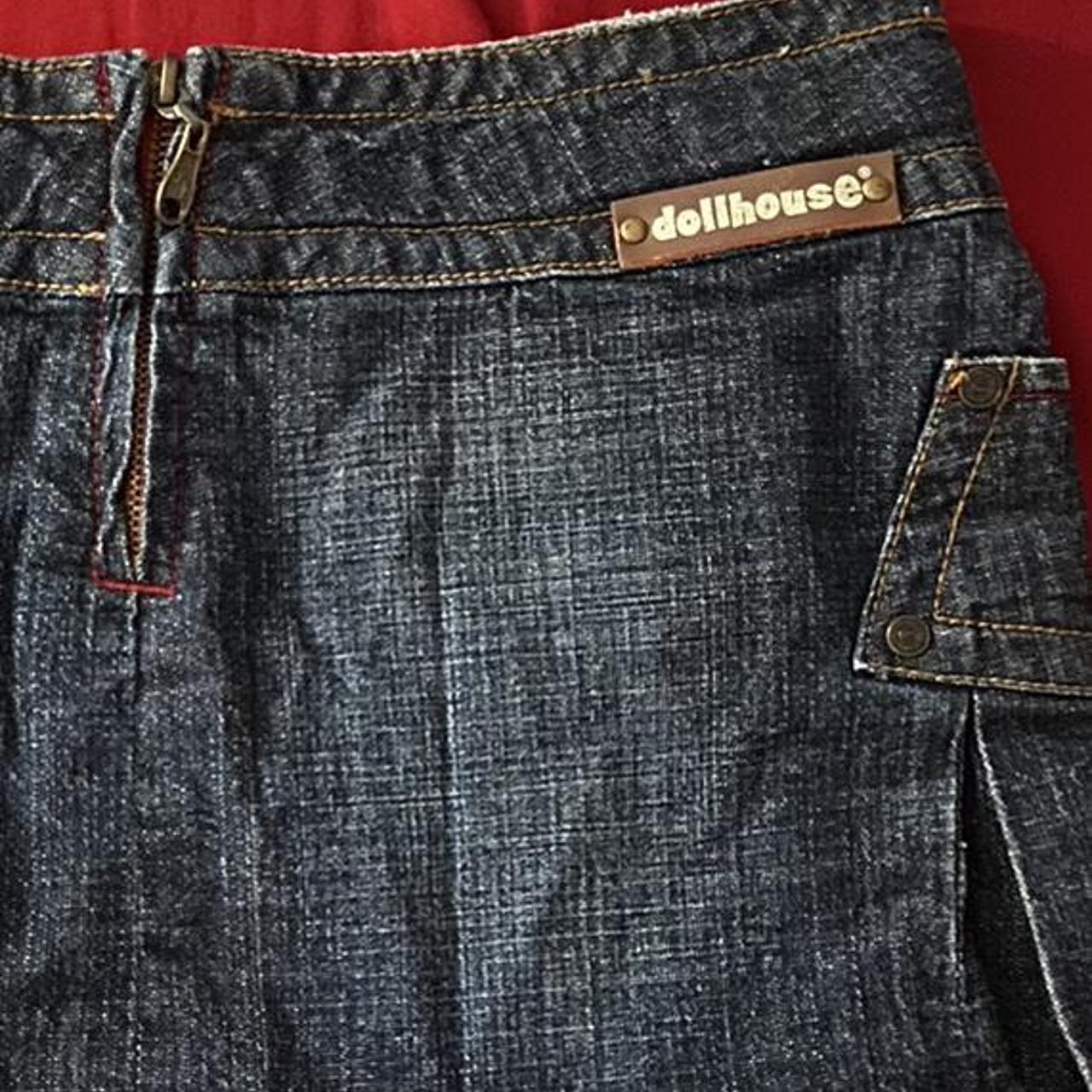 dollhouse denim skirt ☆ soo cute! fits s/m no... Depop