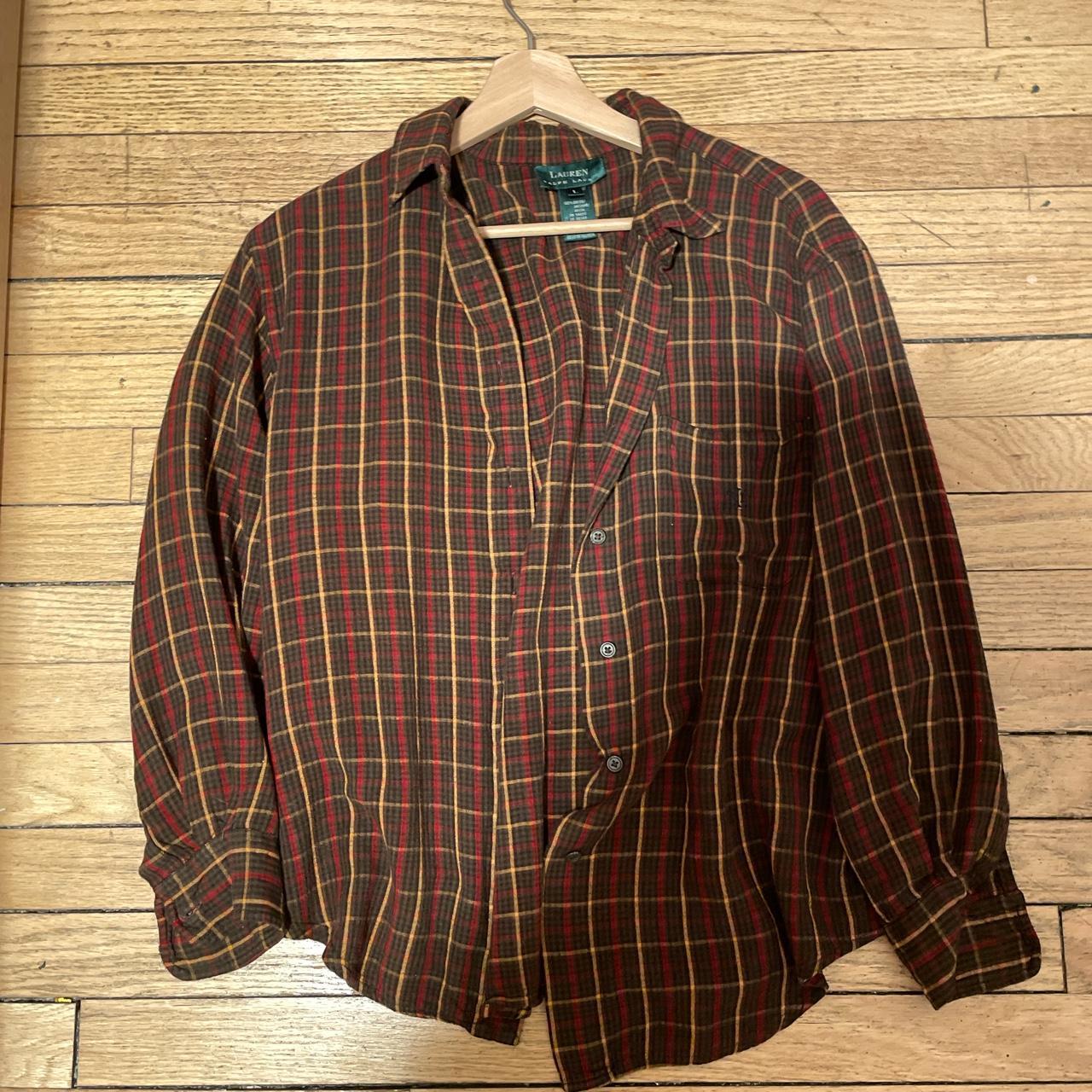 Ralph Lauren loose fit plaid flannel women’s men’s... - Depop