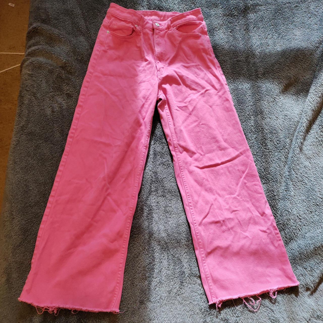 Pink wide leg jeans H&M Brand, similar to the Zara... Depop