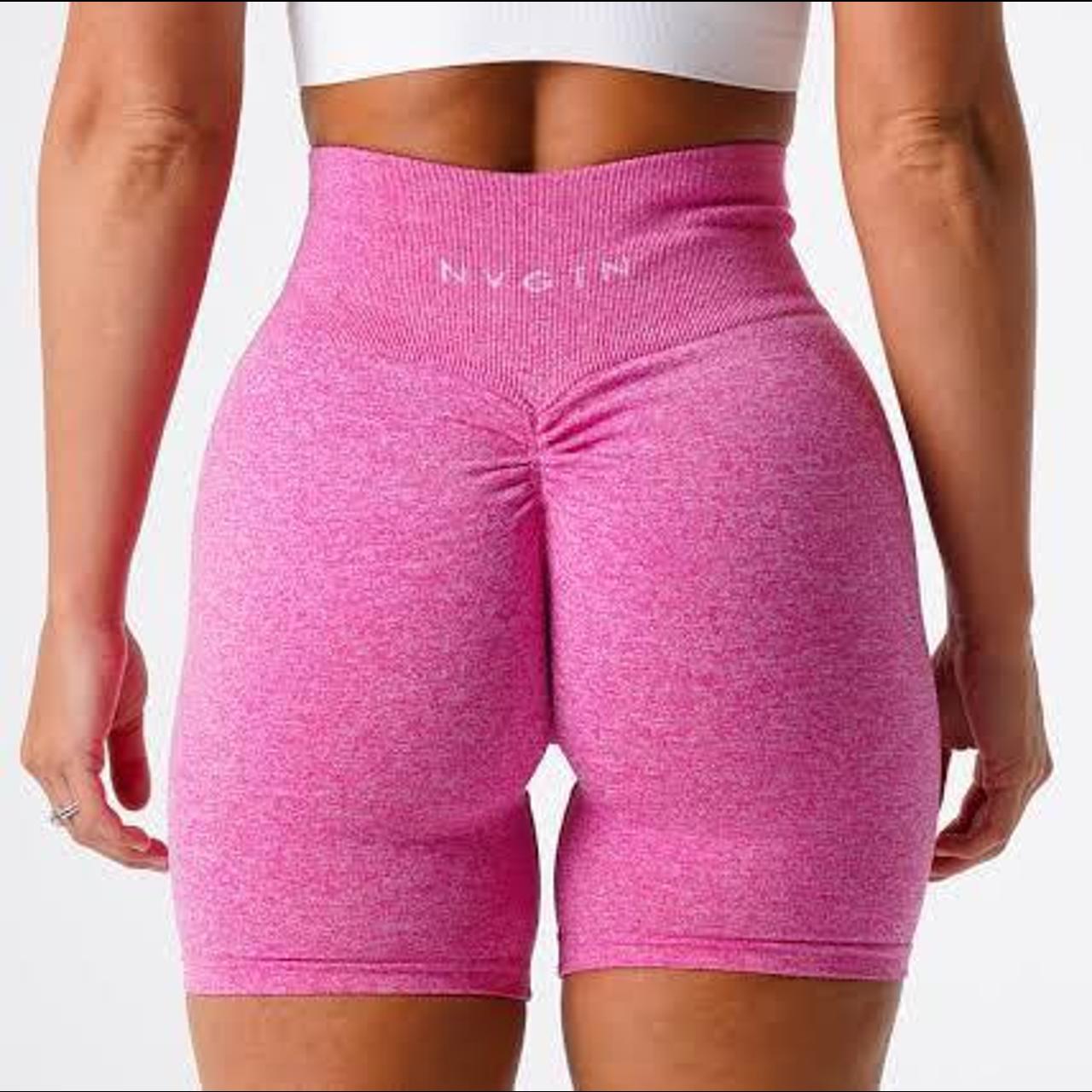 NVGTN Bubble Gum Pink Scrunch Seamless Shorts in a... - Depop