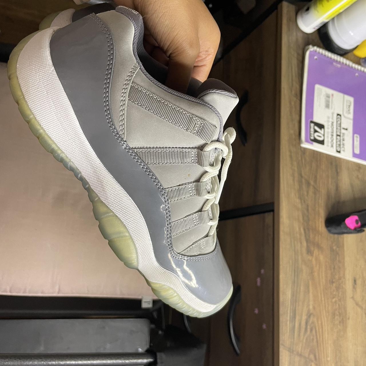 Grey Jordan 11 Size : 6.5 boys (fits Size : 8... - Depop