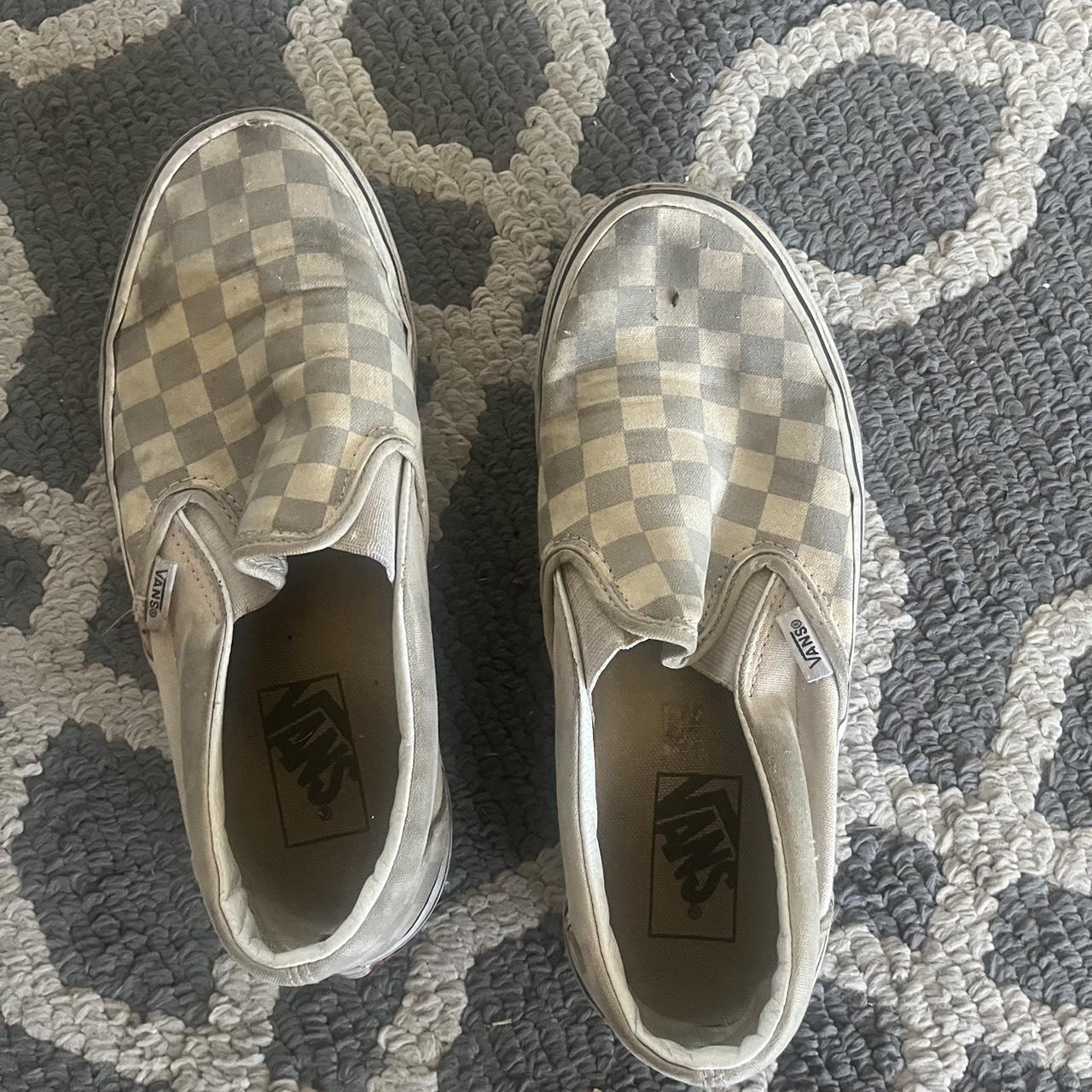 purple checkered vans - Depop