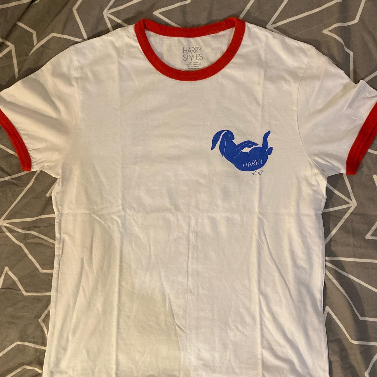 Women's White and Red T-shirt | Depop