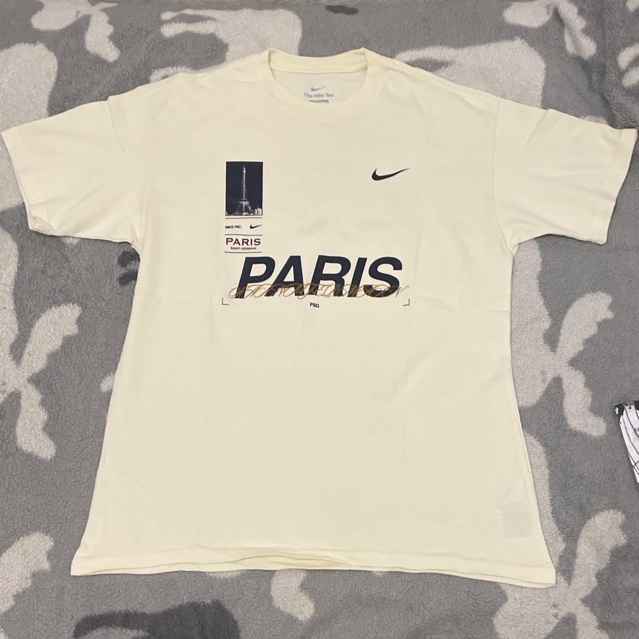 Beige Nike PSG Paris Saint Germain Max90 Top Tee... - Depop