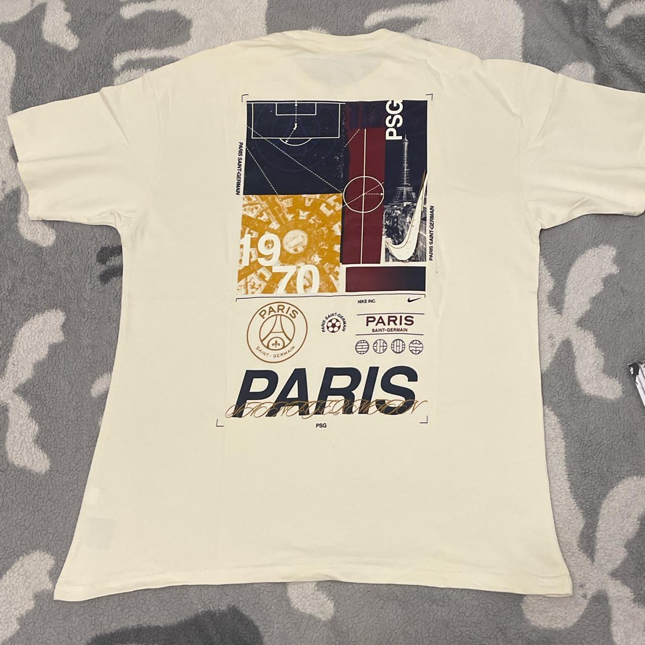 Beige Nike PSG Paris Saint Germain Max90 Top Tee... - Depop