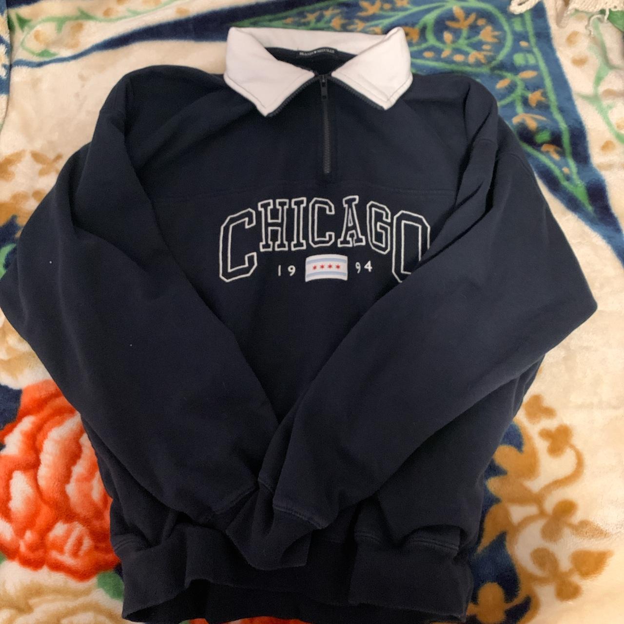 Brandy Melville chicago quarter sip sweater. very... Depop