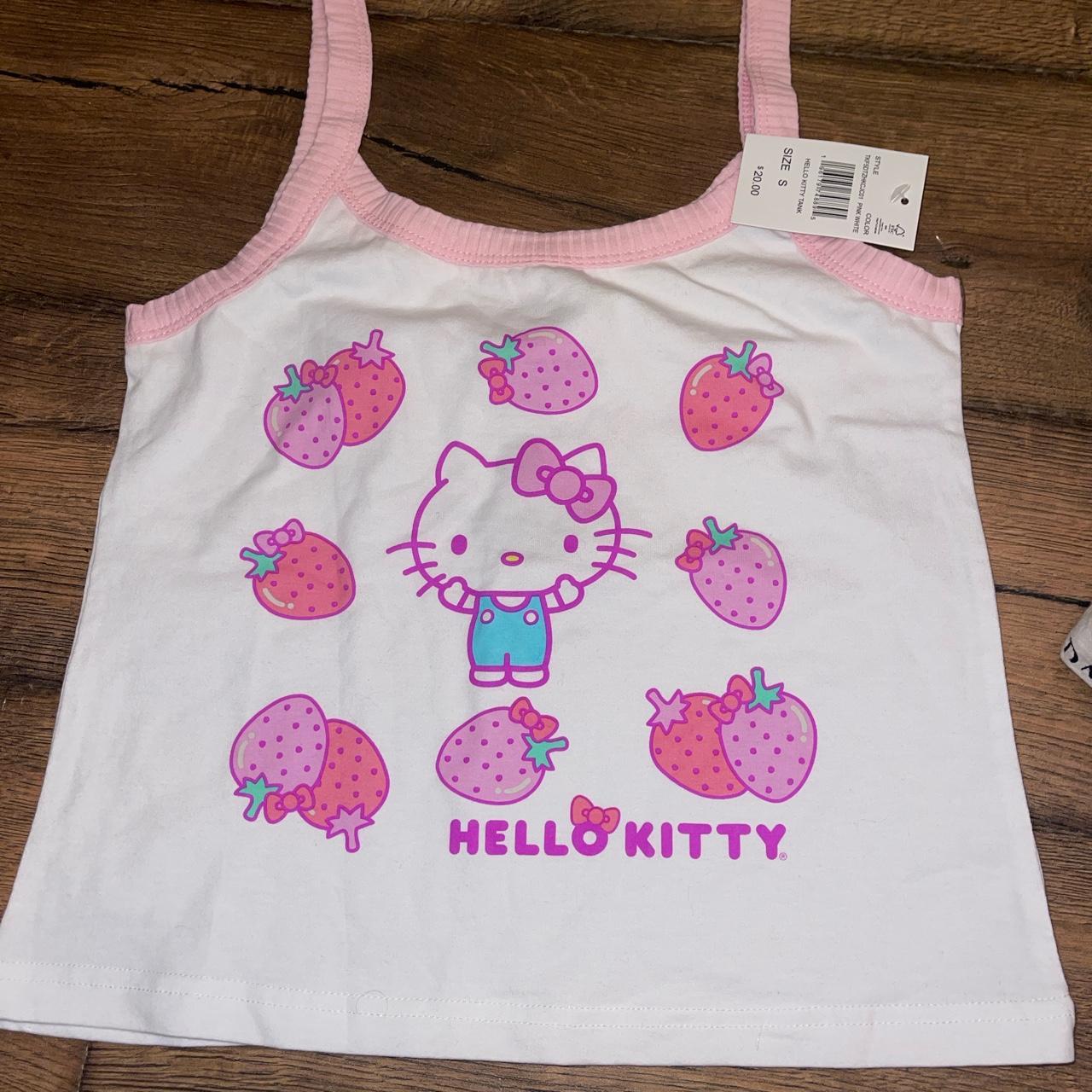 Hello Kitty Cami Top with Strawberries Super cute... - Depop