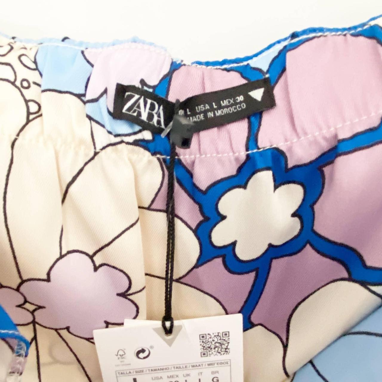 NWT Zara Retro Mod Floral Strapless Midi Dress Size... - Depop