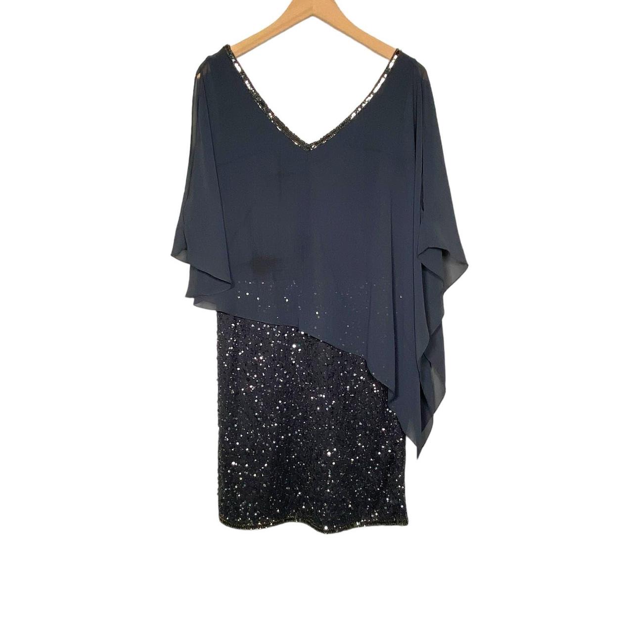 J Kara Beaded Chiffon Dress