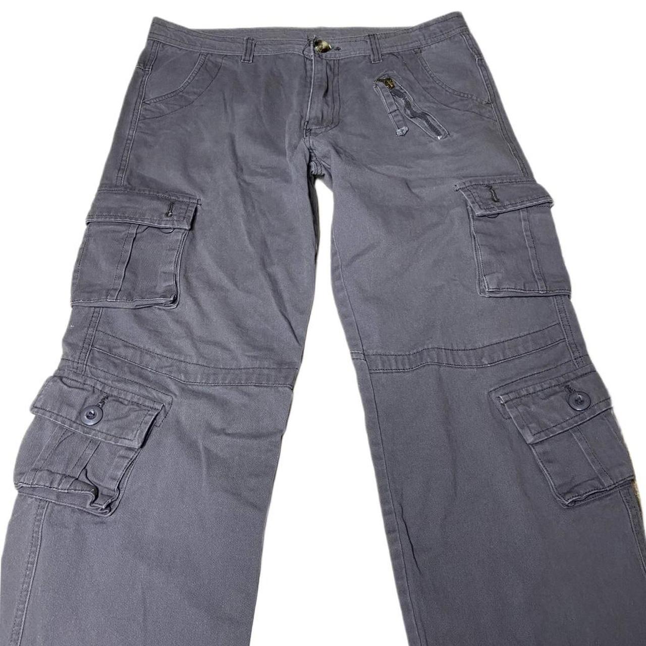 men’s grey cargo pants • size 34 waist: 17... - Depop