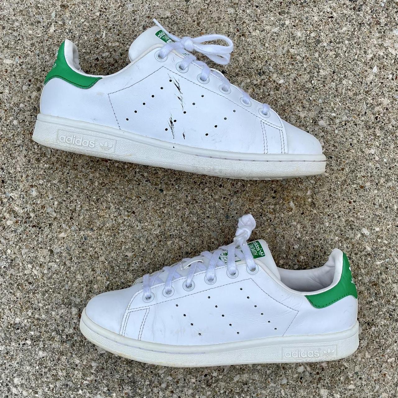 Adidas Women's White and Green Trainers | Depop