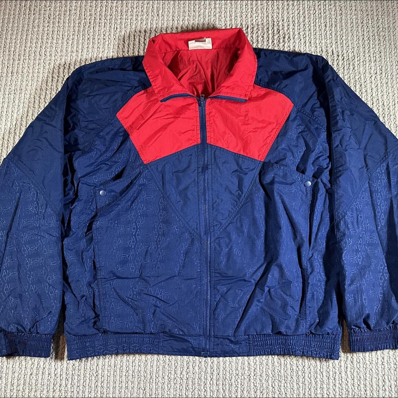 Antigua Apparel Men's Red and Blue Jacket | Depop