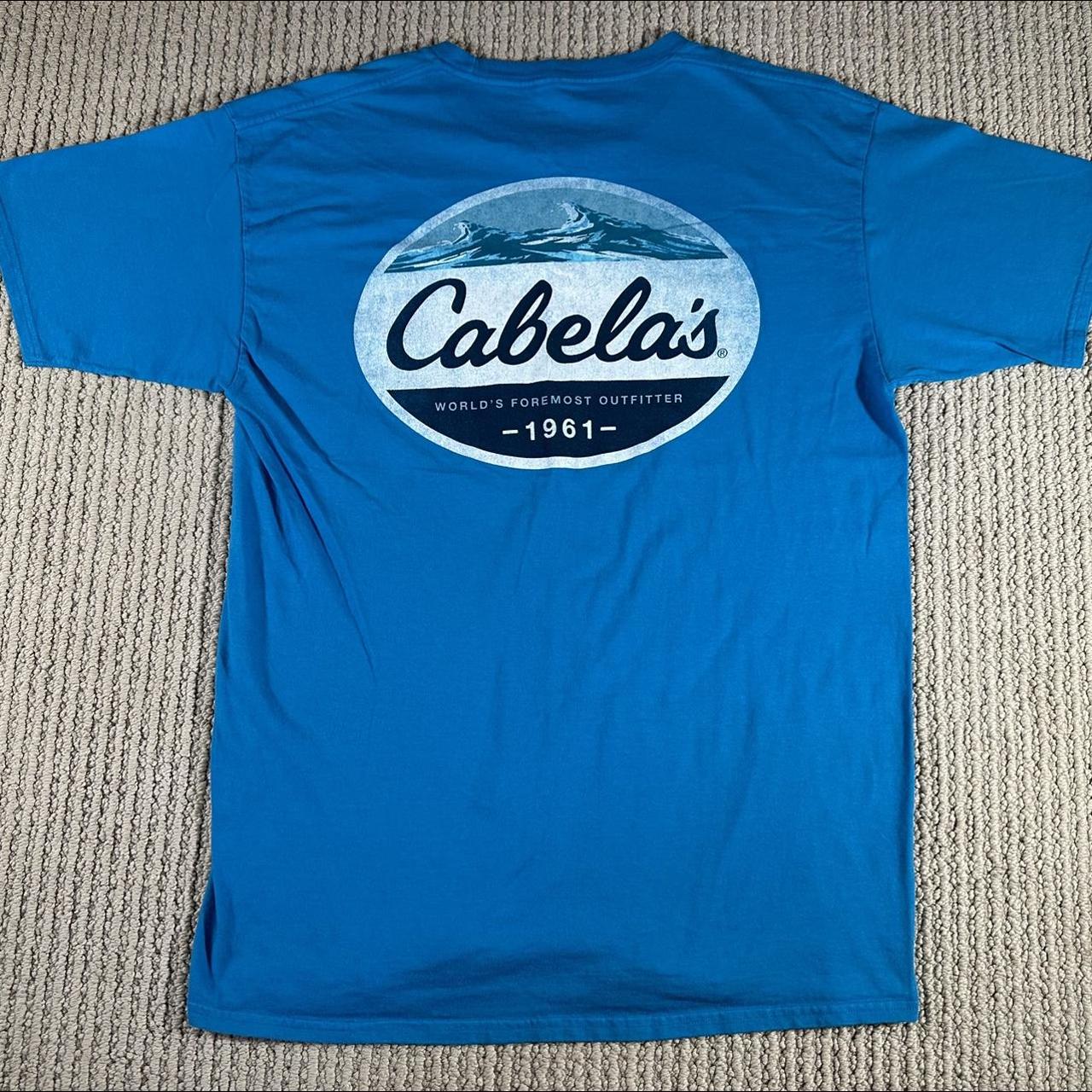 Cabelas Graphic T-shirts Men's Large Reg Blue White