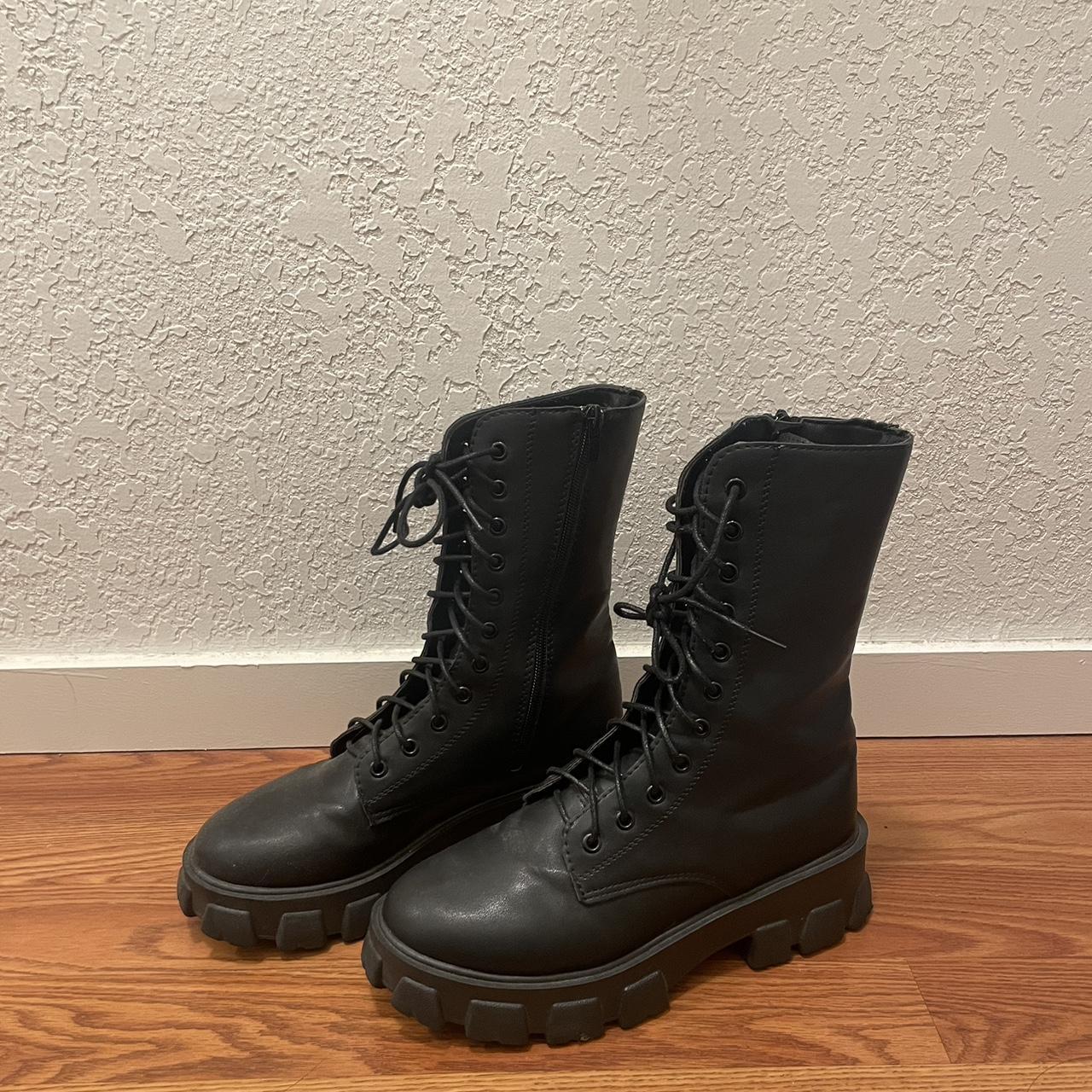 Black Military Combat Style Boots bought off... - Depop