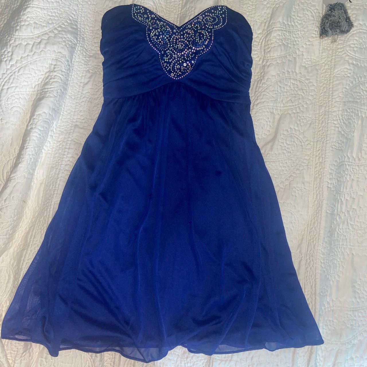 royal blue formal dress strapless short 💙 worn once... - Depop