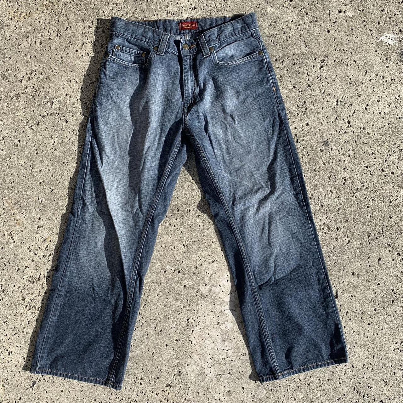perry ellis relax fit dark washed jeans. good... - Depop