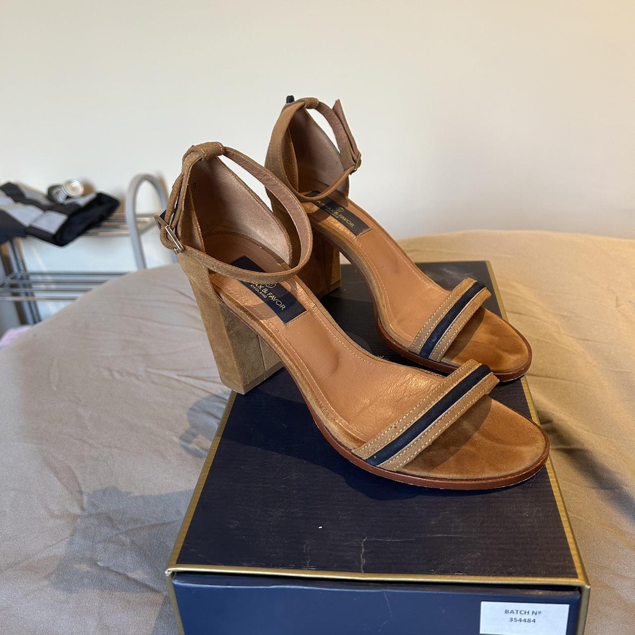Fairfax and favour daisy heels in tan and navy Only... - Depop