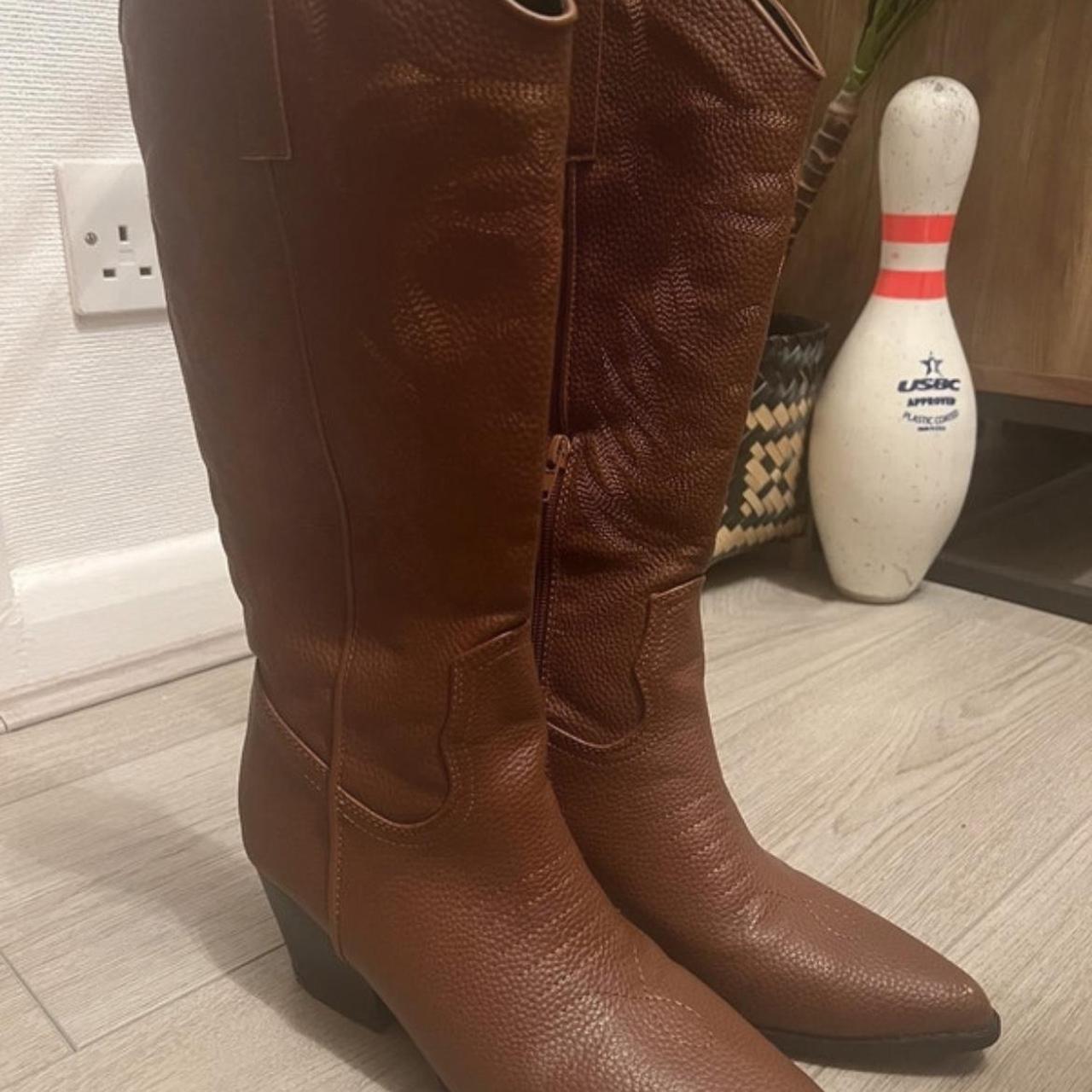 Dolls Kill Brown cowboy boots • dolls kill 'mocha... Depop