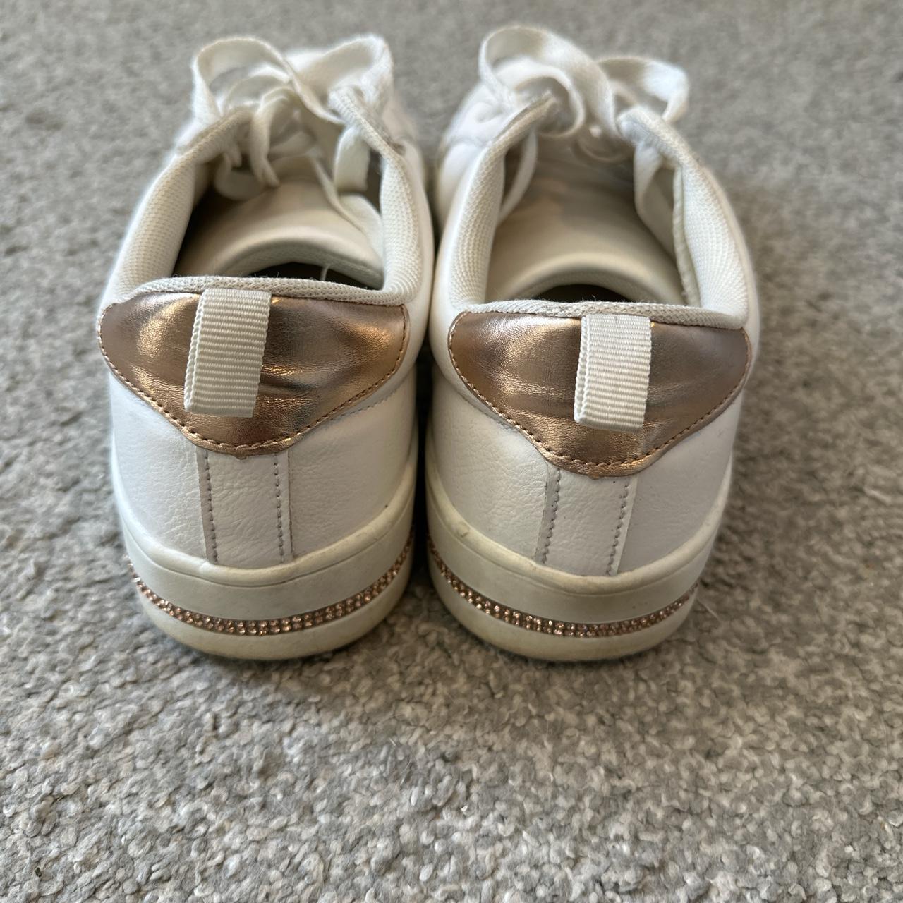 Primark shoes White shoes with rose gold back and... - Depop
