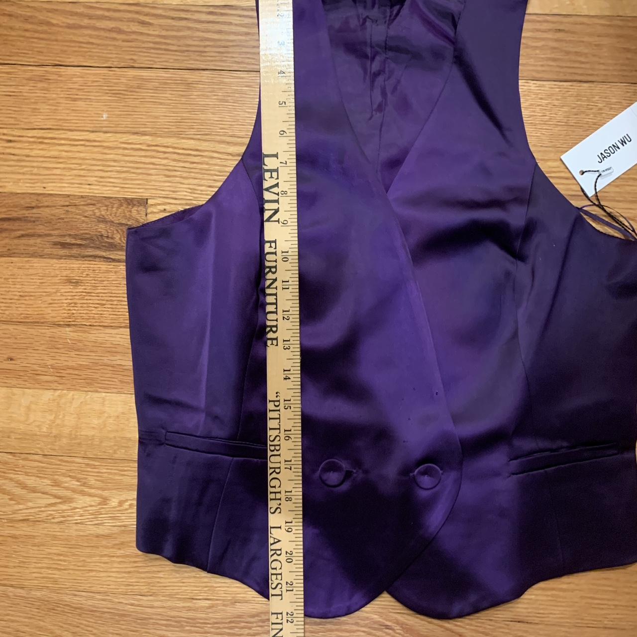 💜 JASON WU Cassis Purple Triacetate Crinkled Twill Blouson Wrap Midi Dress  8 M