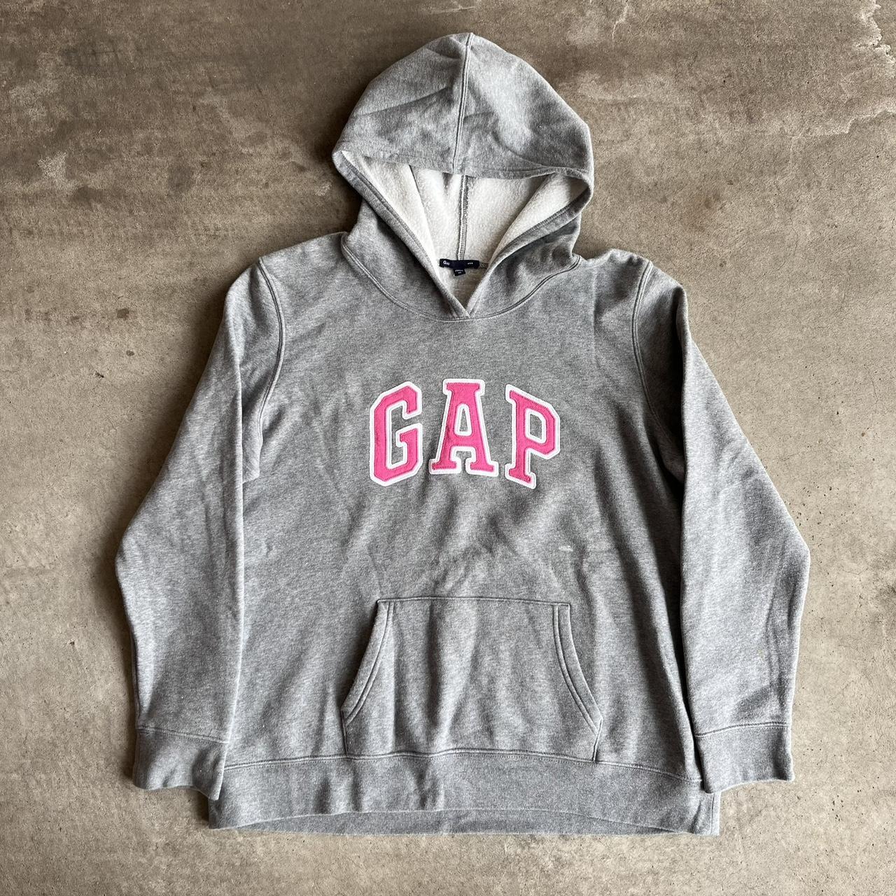 Grey and Pink Gap Hoodie Size XL good condition Very... Depop