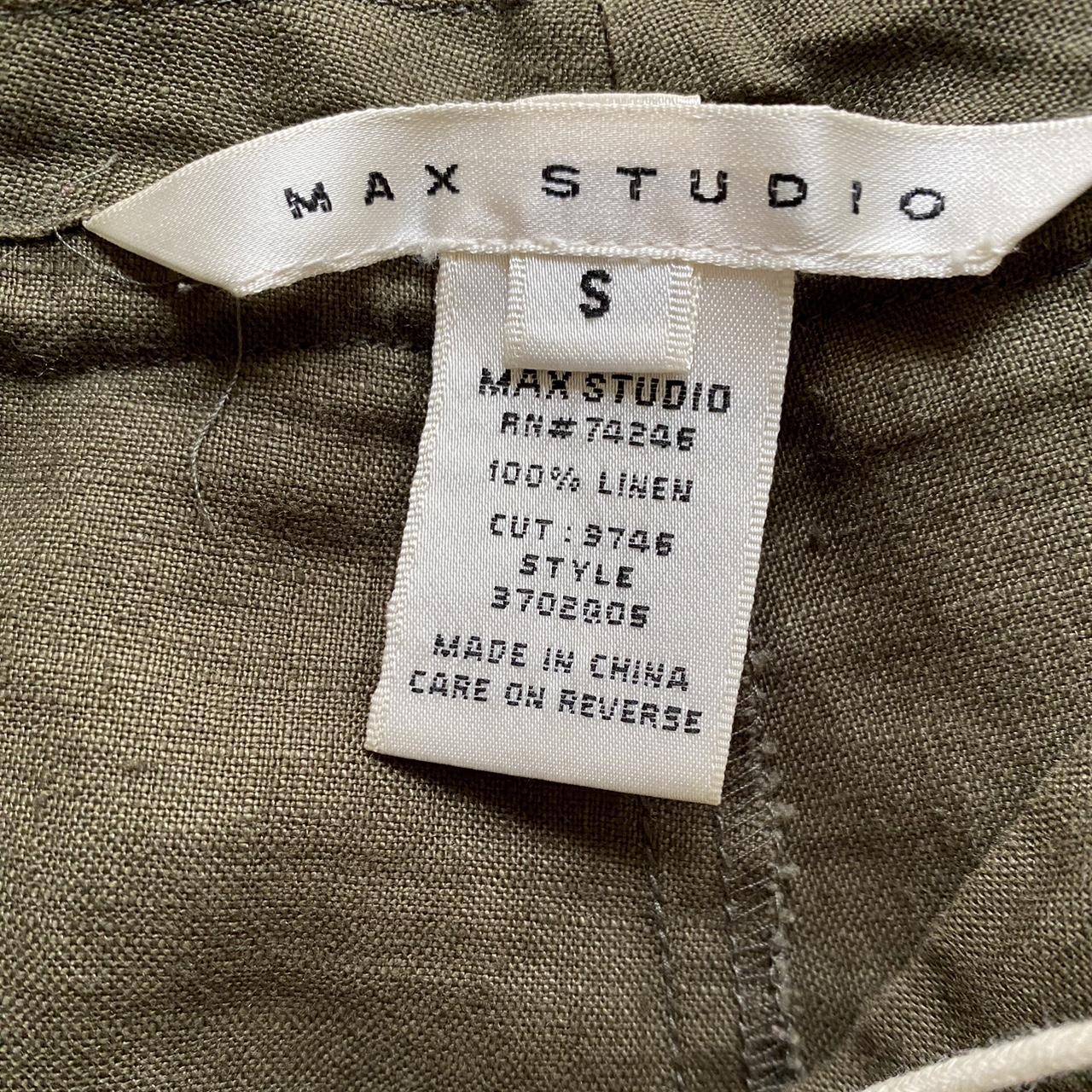 Max Studio Green Cargo Linen Pants Size... - Depop