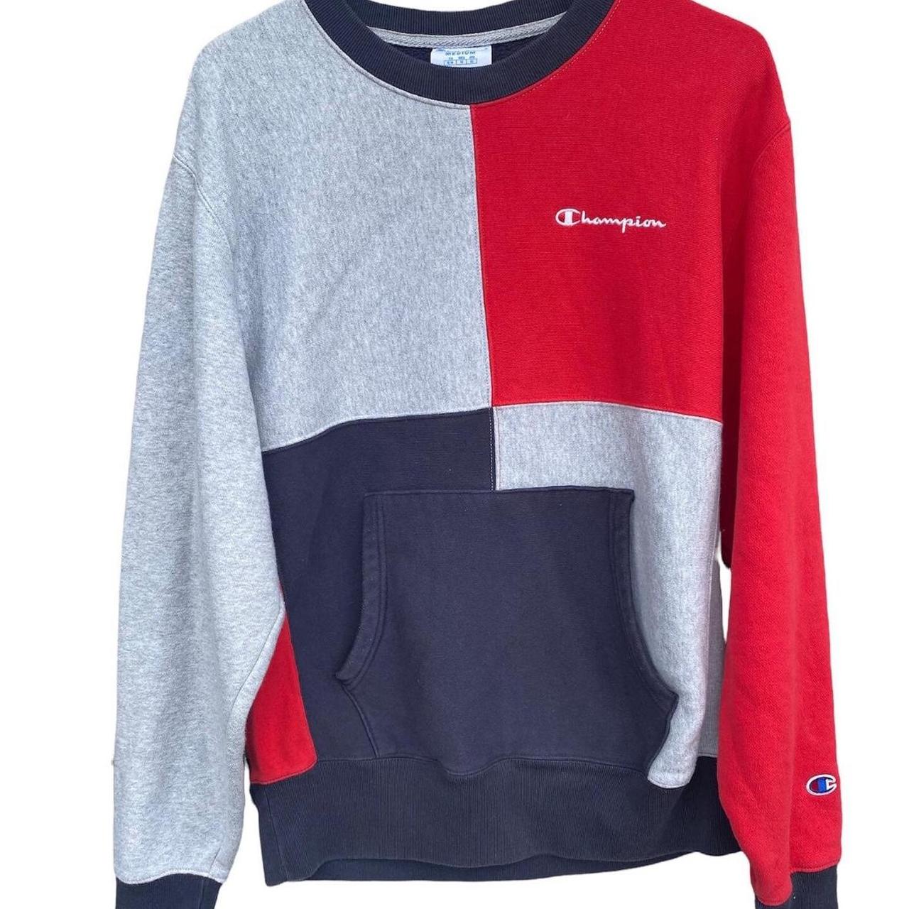 Champion blue red and 2025 white sweatshirt