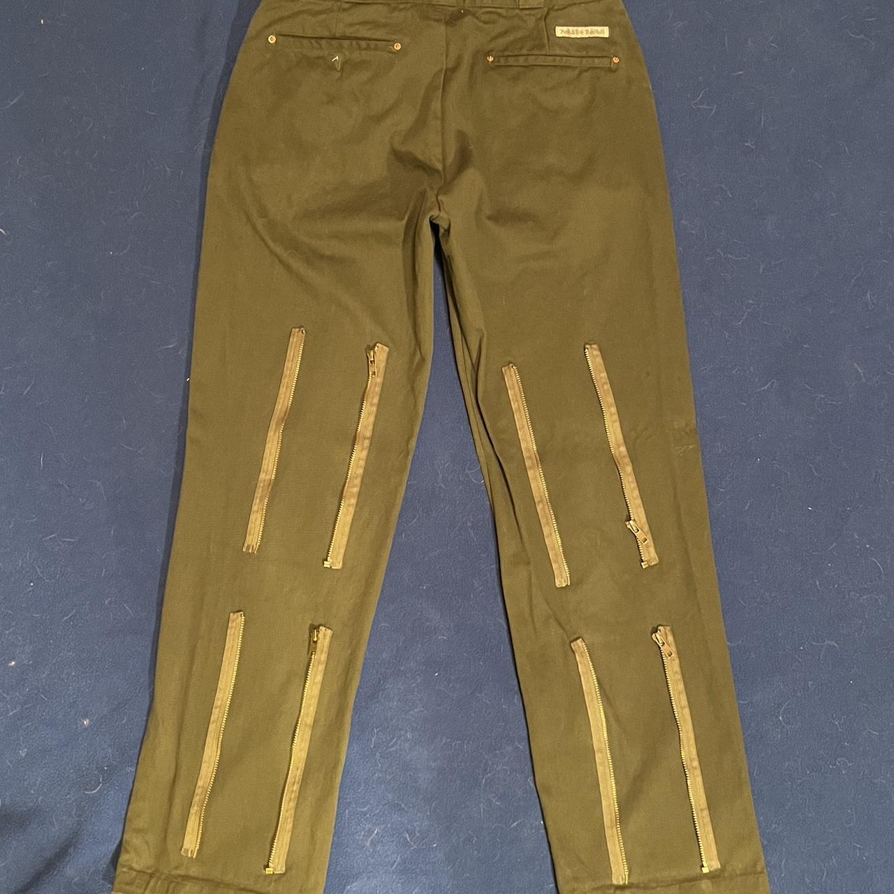 Needles Men's Green and Khaki Trousers (2)