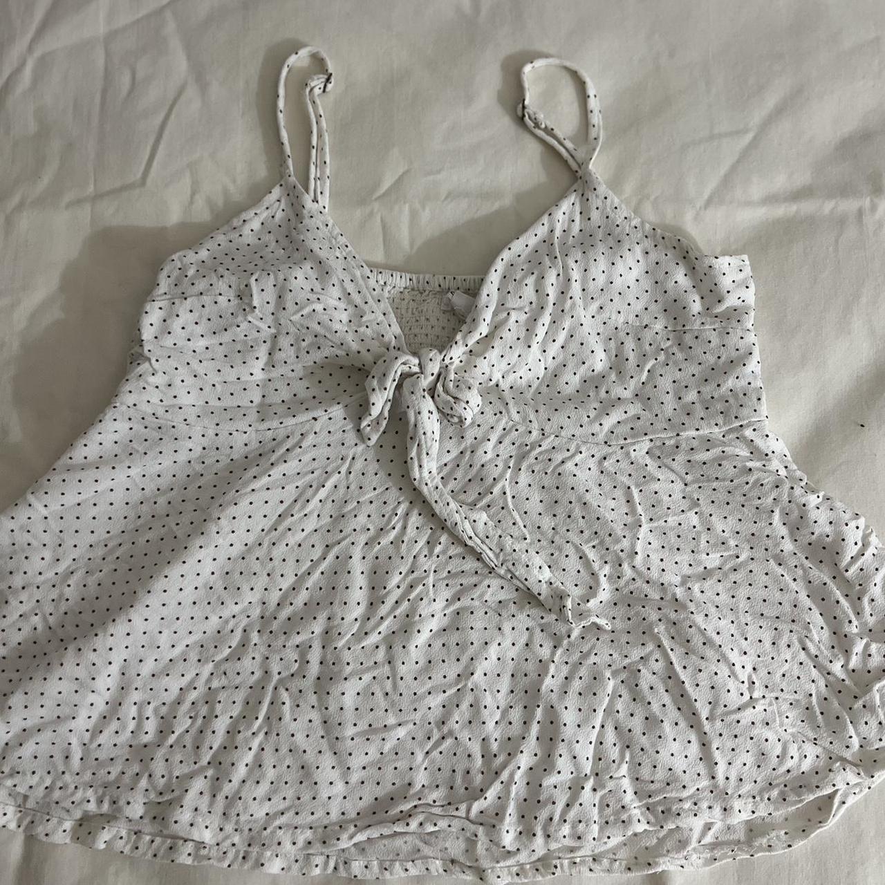 Babydoll top with tie front Used once #fall... - Depop