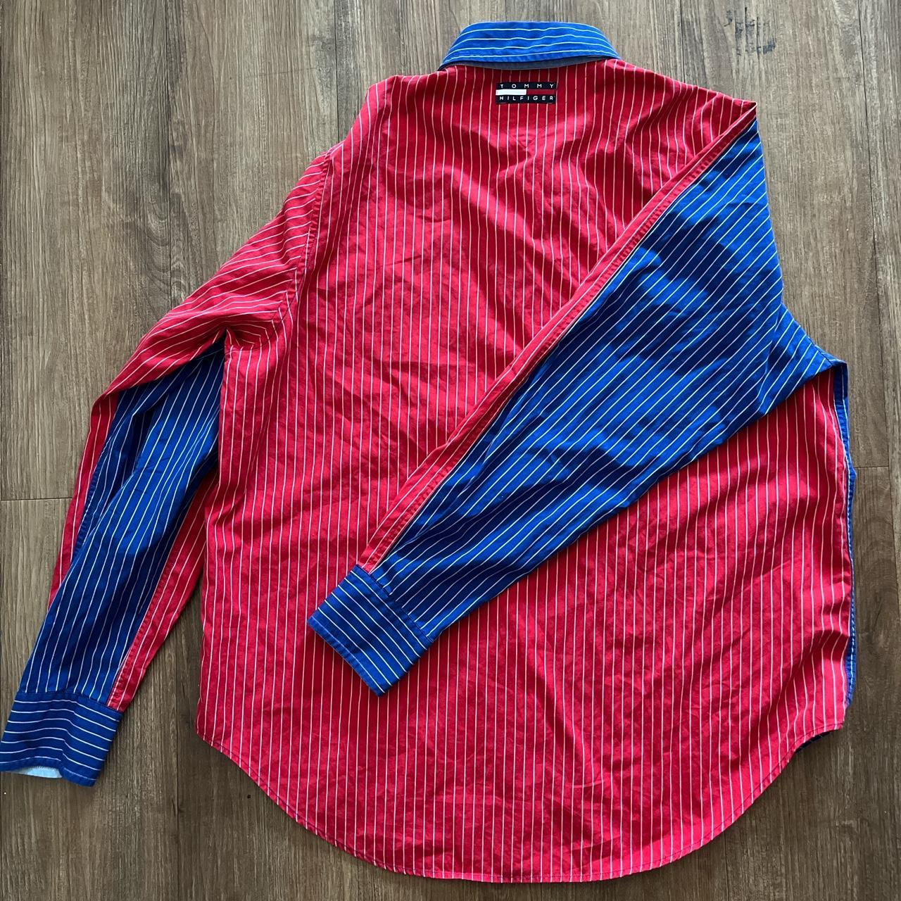 Tommy Hilfiger Men's Red and Blue Shirt (3)