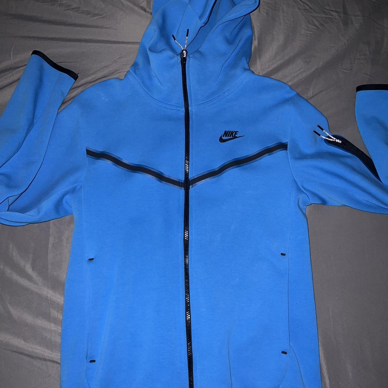 blue nike tech fleece hoodie ! - size small - 9/10... - Depop