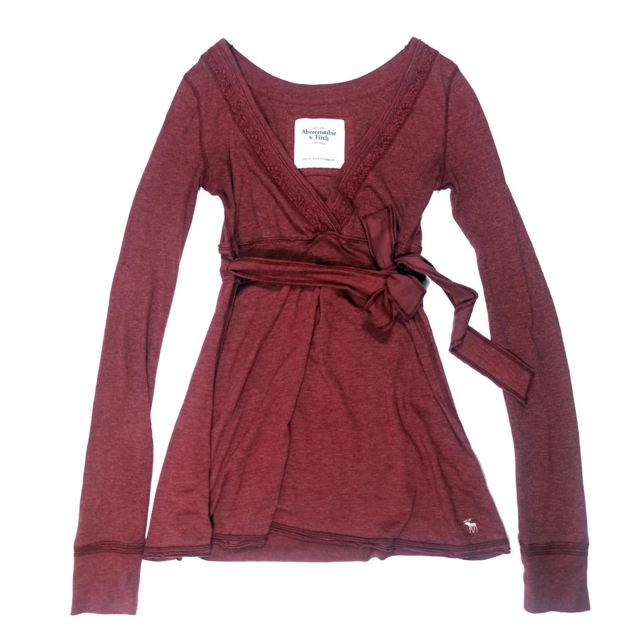 Abercrombie Fitch Women S Burgundy Cardigan Depop