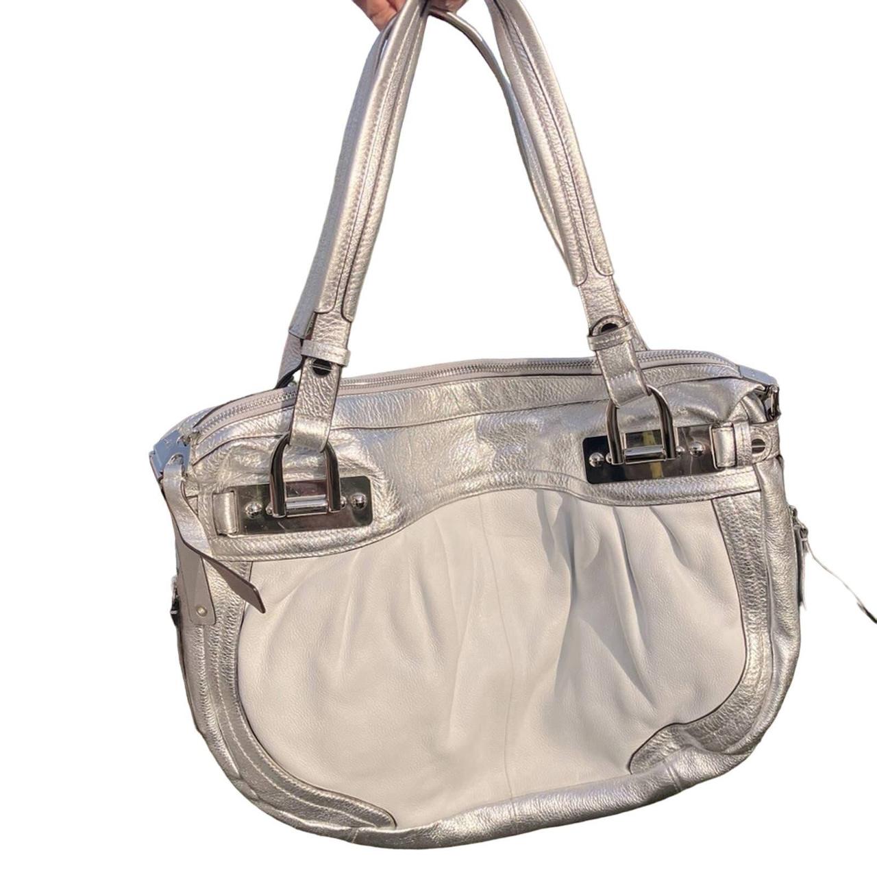 B Makowsky Handbag Womens Medium Black Silver Leather Leopard Print Lining  Hobo | Women handbags, B makowsky handbags, Handbag