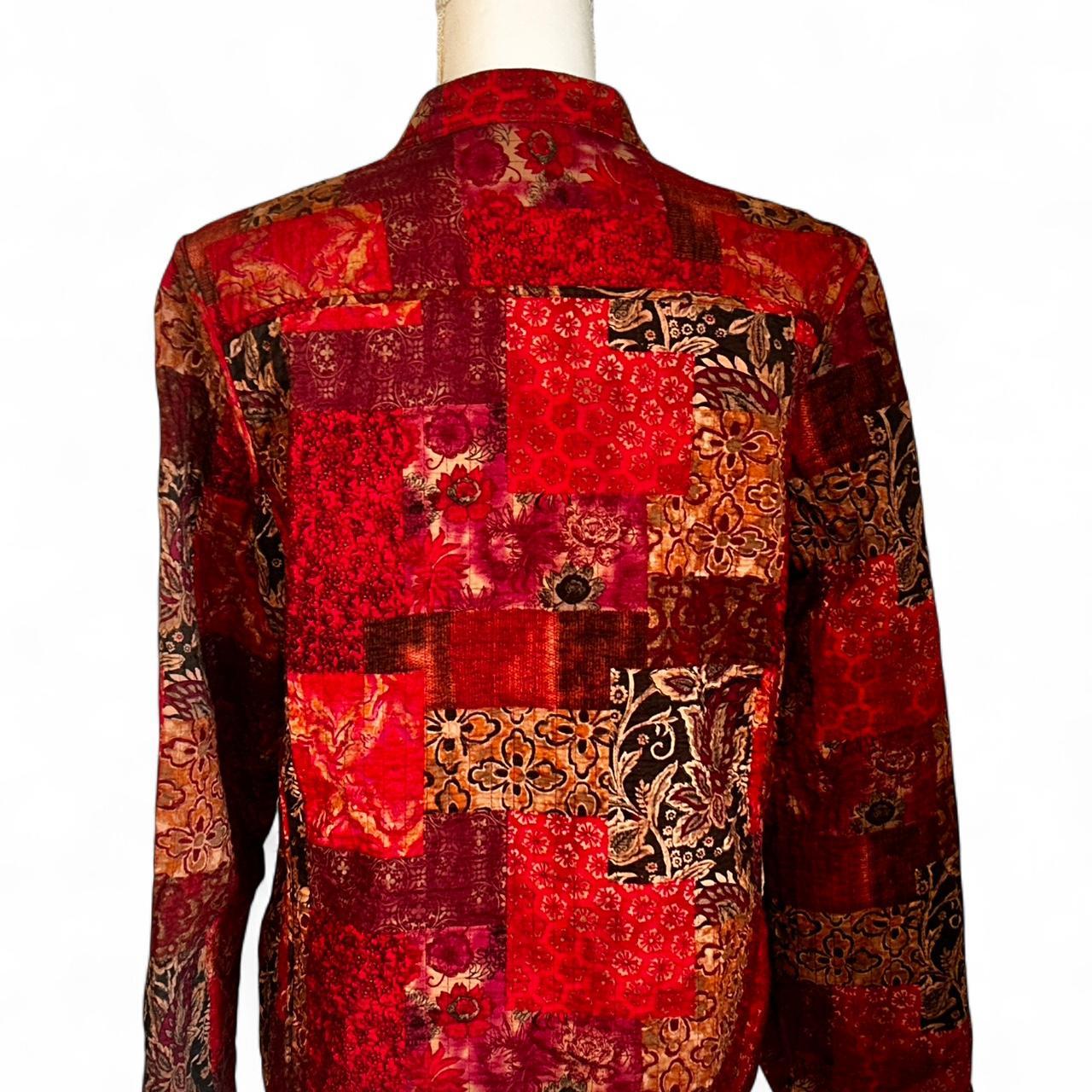 Women's Jacket - Red/Multi - M – Red patchwork bu… - image 2