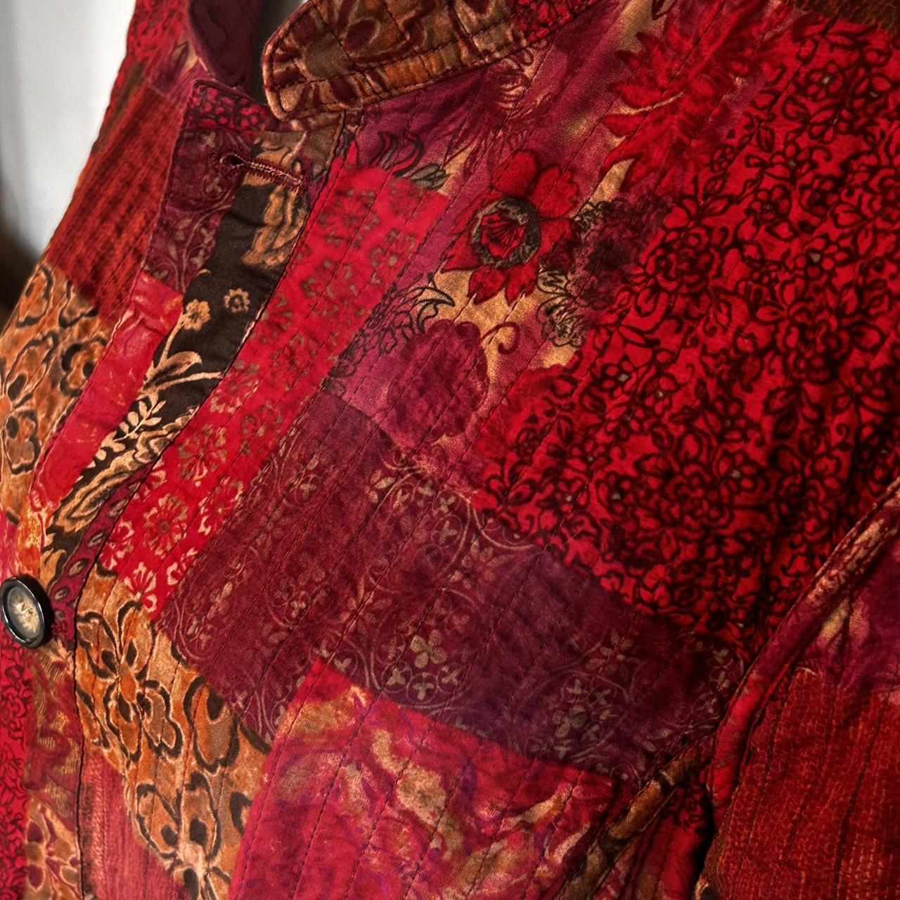 Women's Jacket - Red/Multi - M – Red patchwork bu… - image 3