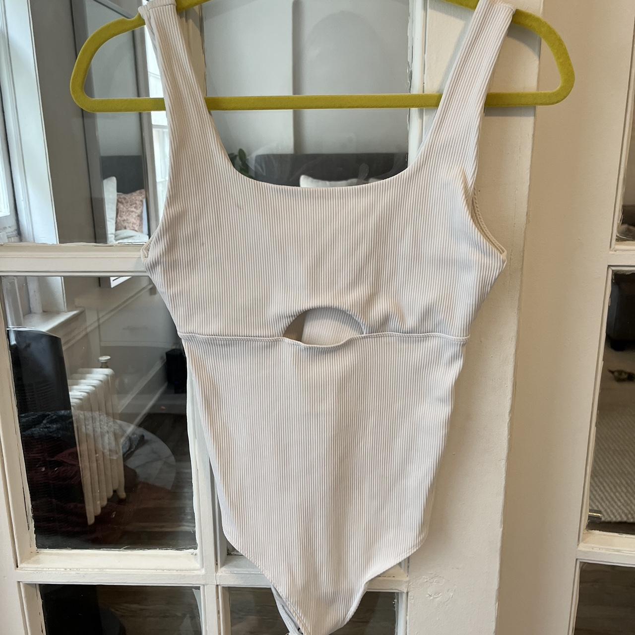 Abercrombie & Fitch Women's White Bodysuit Depop