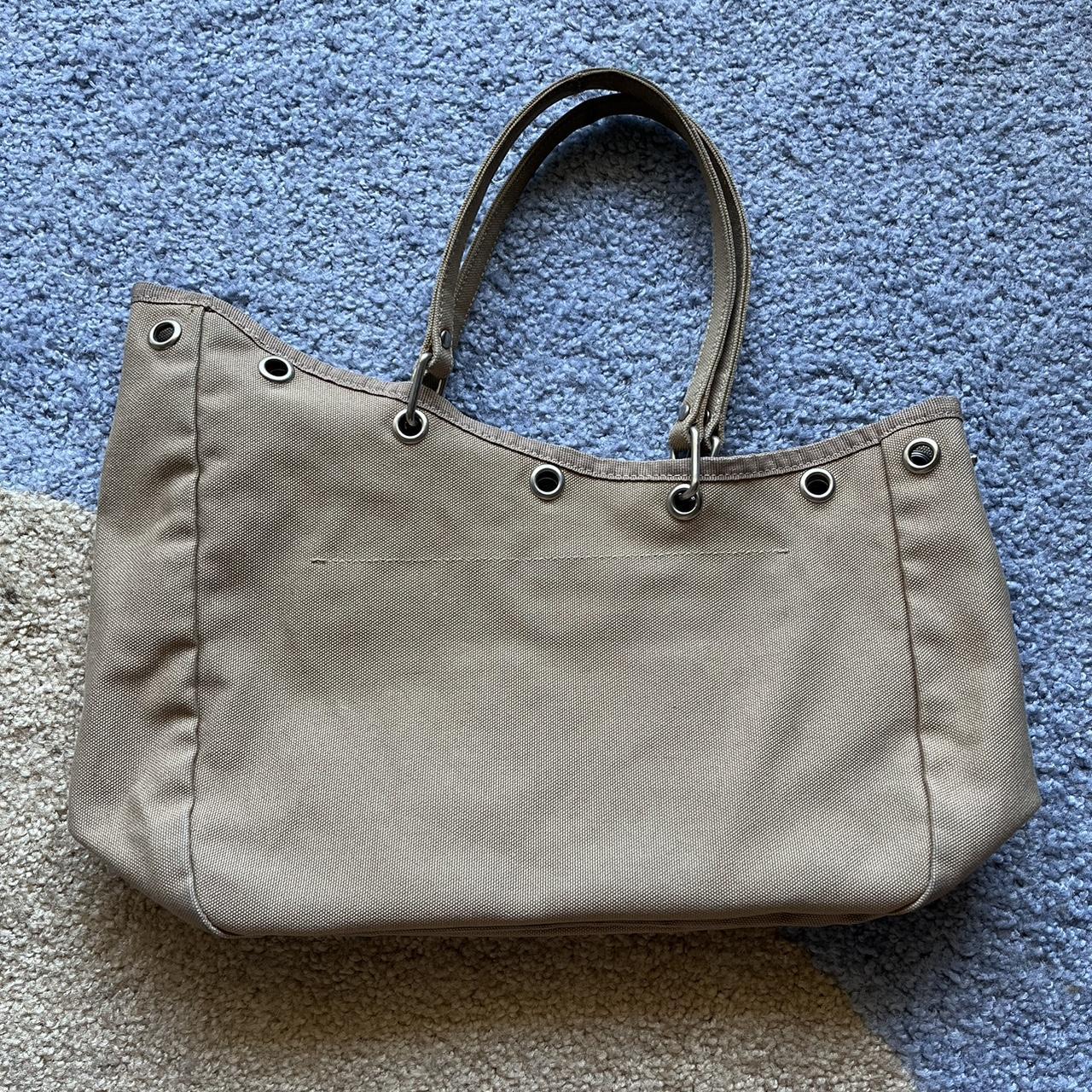 Helmut lang gromitted tan canvas purse. Some nylon... Depop