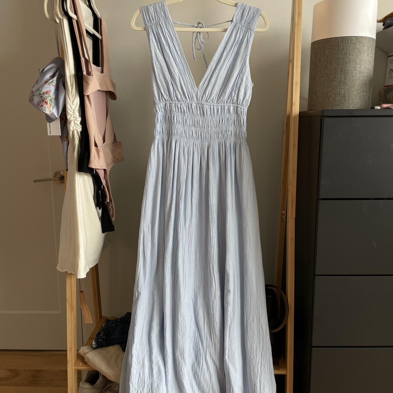Light blue Abercrombie maxi dress, absolutely lovely... - Depop