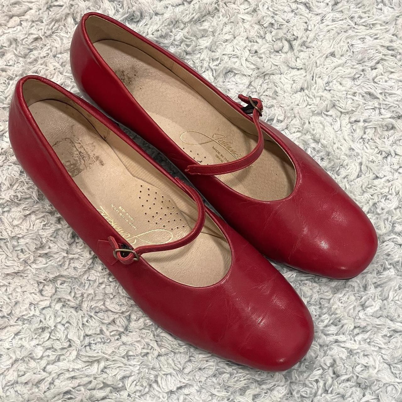 The cutest kitten block heel cherry red Mary Janes,... Depop
