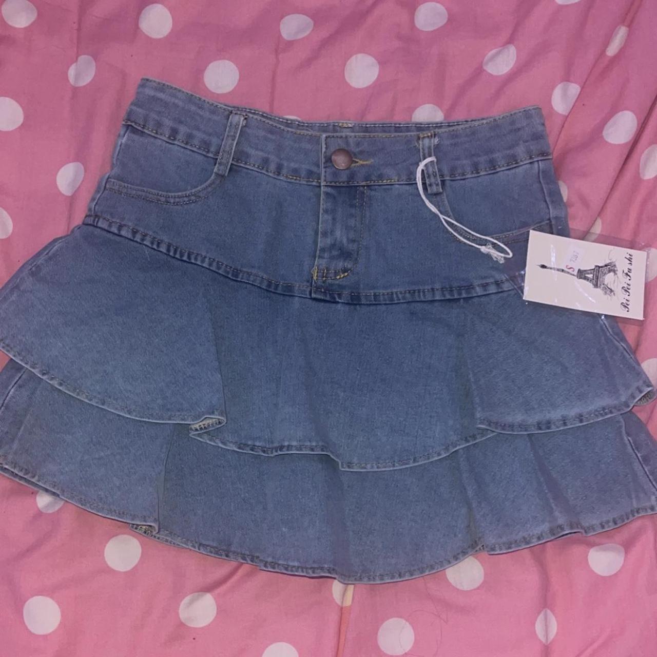 💗 the infamous cutecore jean skirt 💗 never been... - Depop