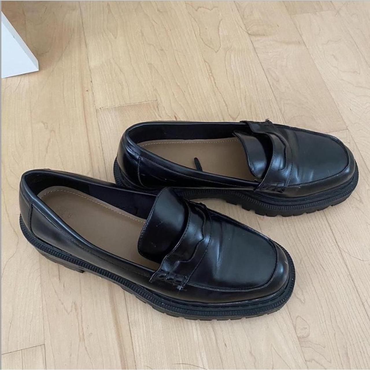 H&M Women's Black Loafers Depop