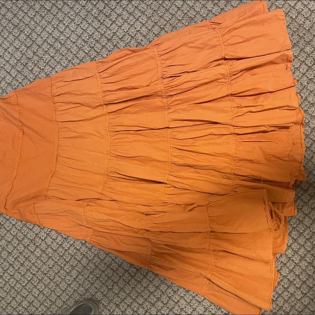 Maxi orange skirt. It’s soooo pretty it just doesn’t... - Depop