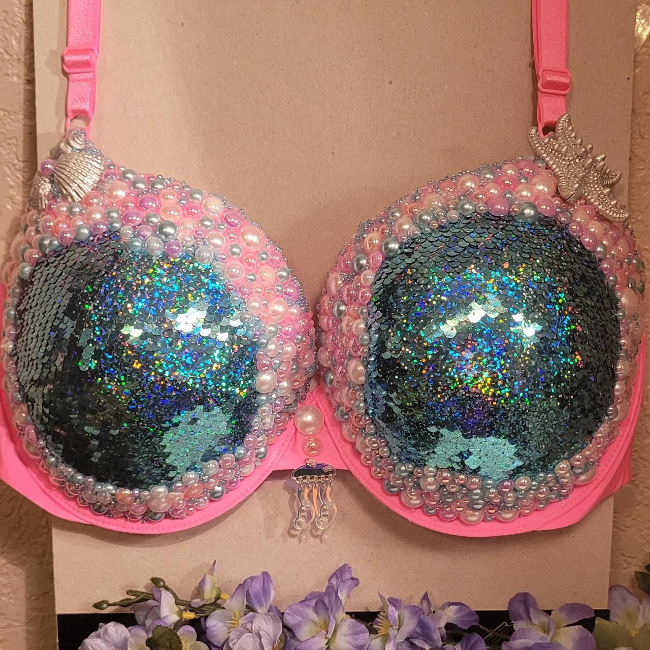 Mermaid bra made with NWT Victoria Secrets bra size - Depop