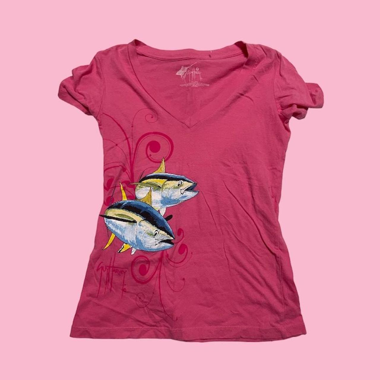 Guy Harvey Women's Pink and Blue Shirt
